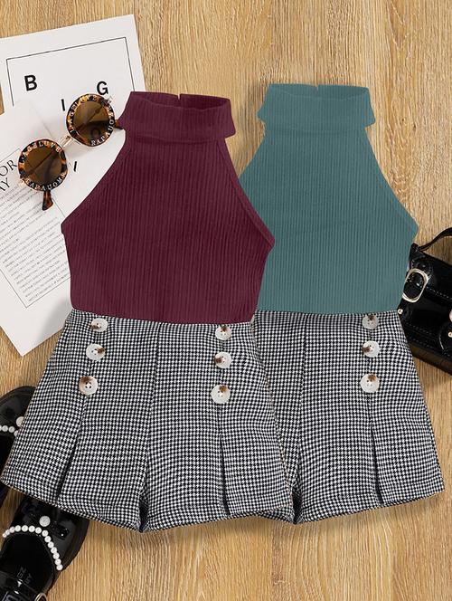 girls pack of 2 shorts & top set - 21674088 - Very Small Image - 1
