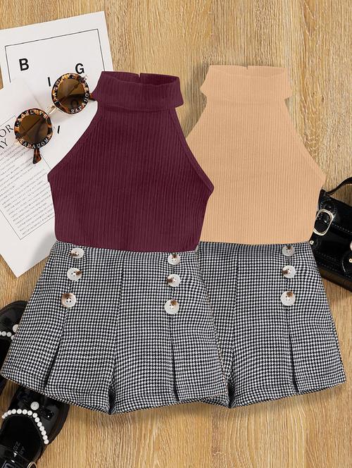 girls pack of 2 top & shorts set - 21674090 - Very Small Image - 1