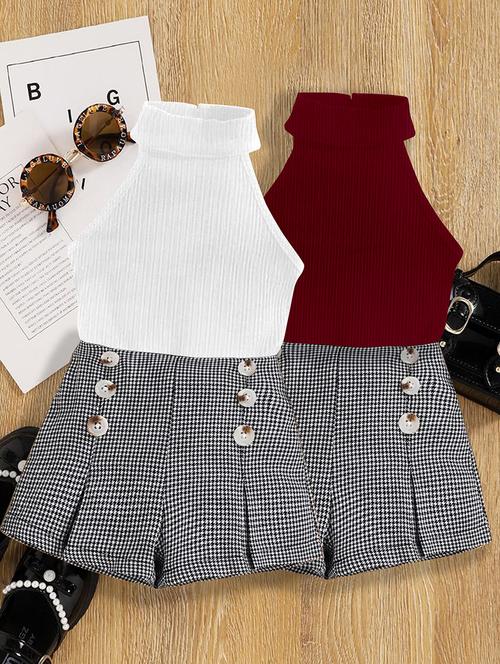 girls pack of 2 top & shorts set - 21674101 - Very Small Image - 1