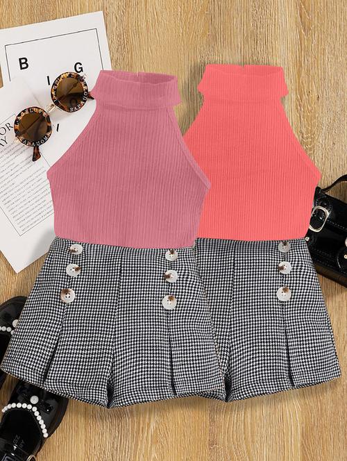 girls pack of 2 top & shorts set - 21674132 - Very Small Image - 1