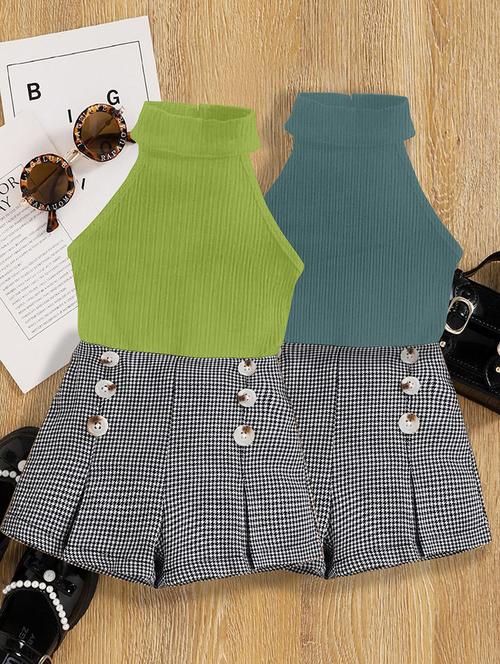 girls pack of 2 top & shorts set - 21674154 - Very Small Image - 1