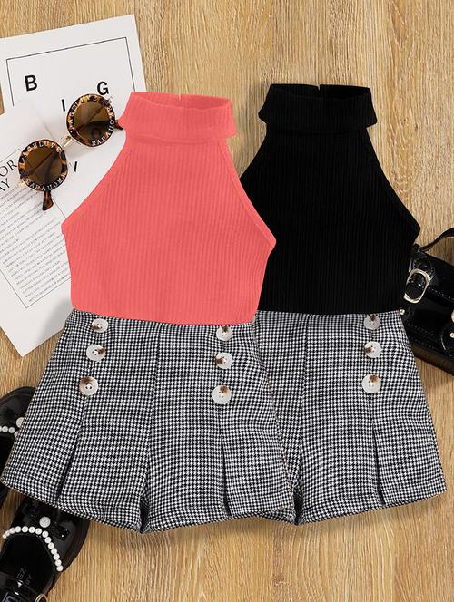 girls pack of 2 top & shorts set - 21674171 - Very Small Image - 1