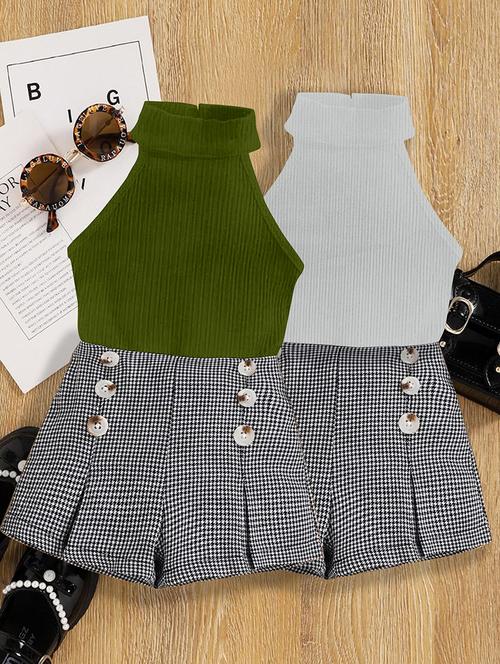 girls pack of 2 top & shorts set - 21674185 - Very Small Image - 1