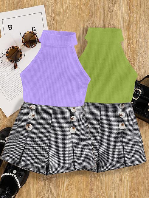 girls pack of 2 top & shorts set - 21674213 - Very Small Image - 1