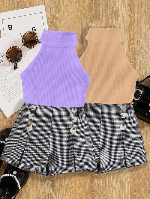 girls pack of 2 top & shorts set - 21674219 - Very Small Image - 1