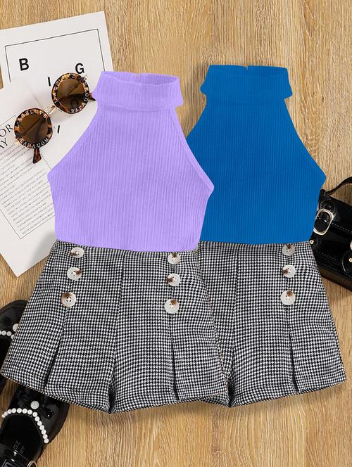 girls pack of 2 top & shorts set - 21674221 - Very Small Image - 1