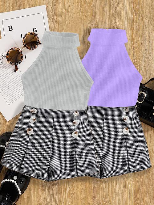 girls pack of 2 top & shorts set - 21674245 - Very Small Image - 1