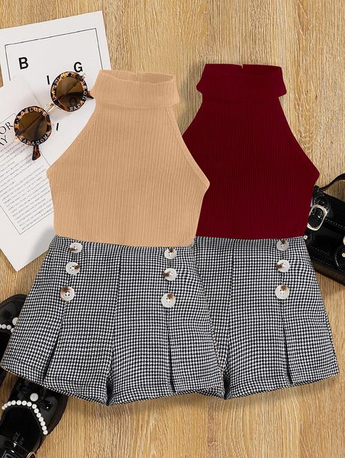 girls pack of 2 halter neck shorts & top set - 21674263 - Very Small Image - 1