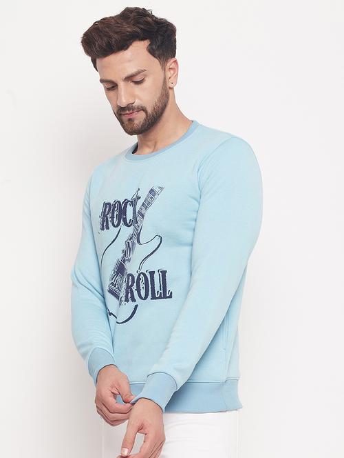 turquoise fleece placement print sweatshirt - 21674696 - Very Small Image - 1