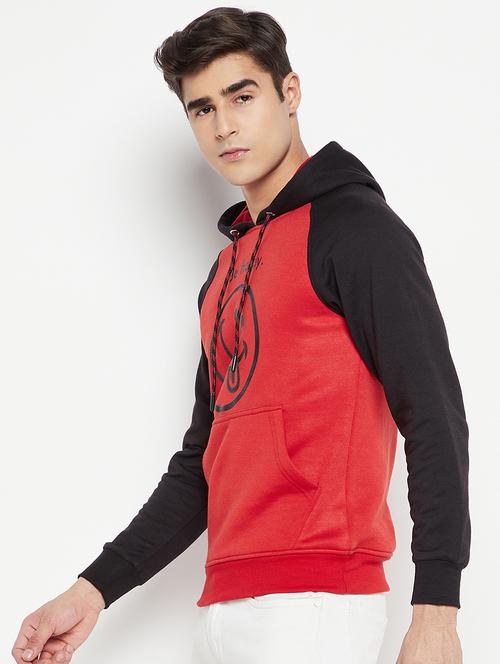 red fleece placement print sweatshirt - 21674711 - Very Small Image - 1