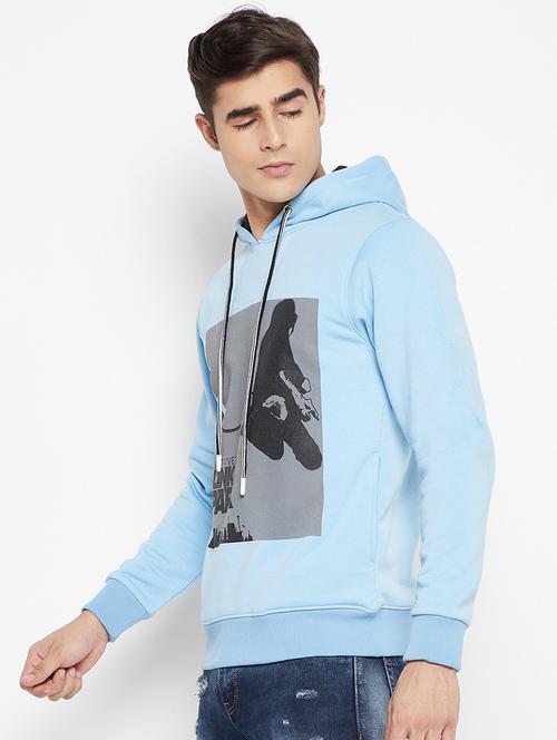 turquoise fleece placement print sweatshirt - 21674714 - Very Small Image - 1