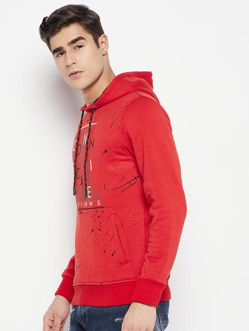 red fleece placement print sweatshirt - 21674717 - Very Small Image - 1