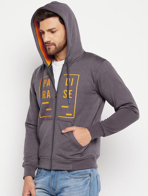 grey fleece placement print sweatshirt - 21674733 - Very Small Image - 1