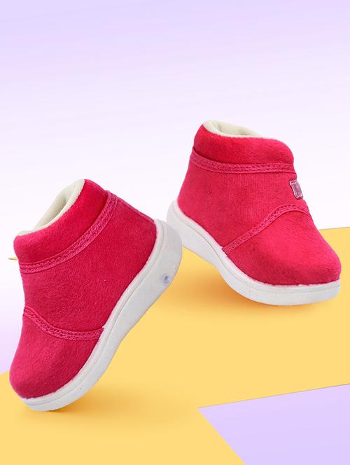 kids unisex solid velcro booties - 21674887 - Very Small Image - 1