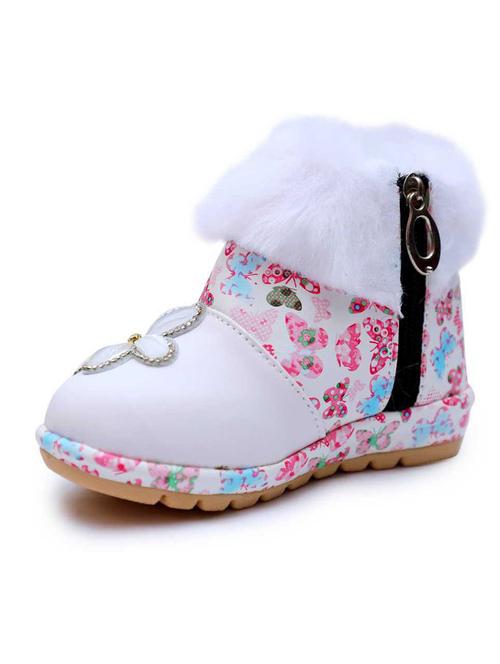 girls white printed leatherette boots - 21674909 - Very Small Image - 1