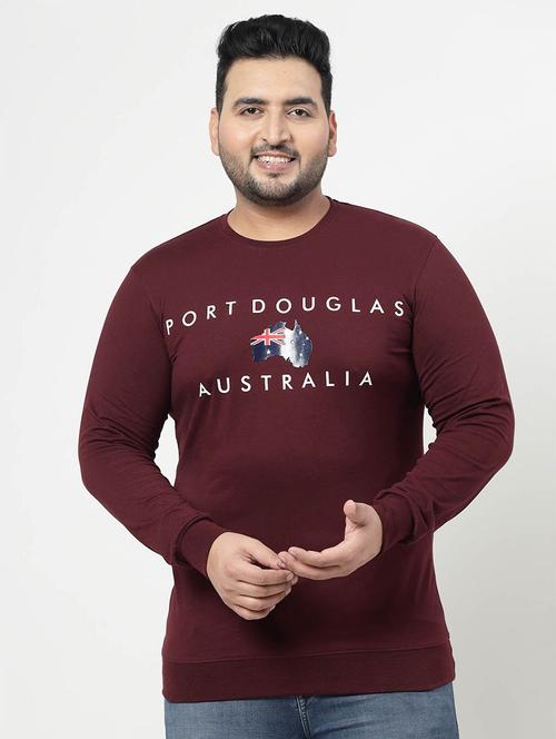 men chest print round neck plus t-shirt - 21675474 - Very Small Image - 1