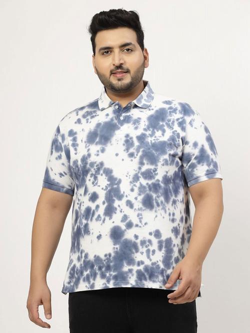 men tie & dye plus size polo t-shirt - 21675489 - Very Small Image - 1