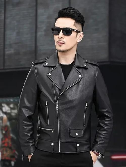 men black faux leather biker jacket - 21675623 - Very Small Image - 1