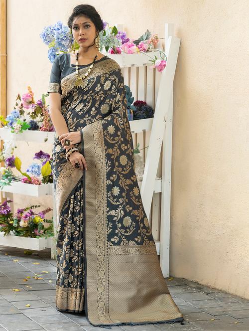 women self design banarasi saree with blouse - 21675755 - Very Small Image - 1