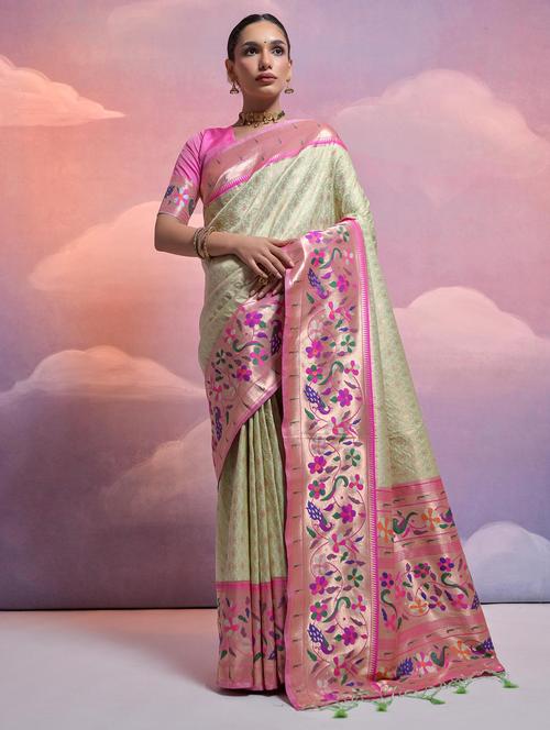 women self design paithani saree with blouse - 21675804 - Very Small Image - 1