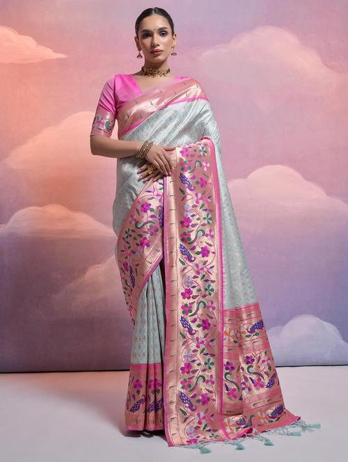 women self design paithani saree with blouse - 21675808 - Very Small Image - 1