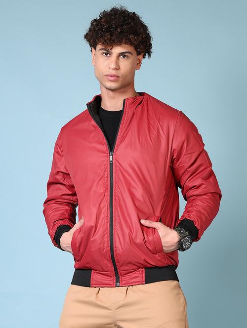 men solid long sleeve reversible bomber jacket - 21676157 - Very Small Image - 1