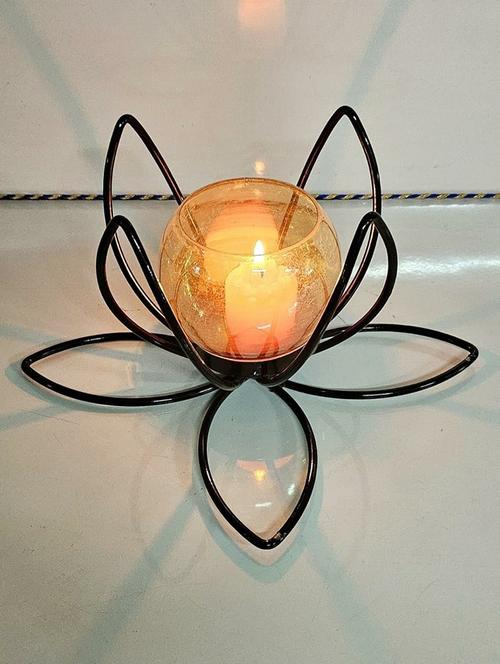 elegant candle glow on minimalist stand - 21676875 - Very Small Image - 1