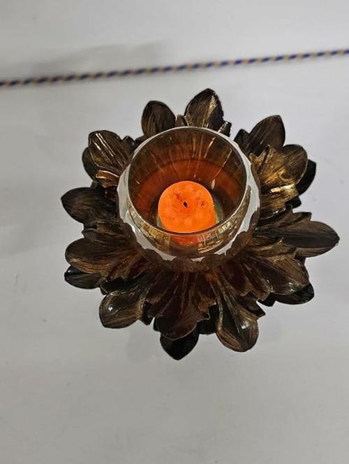elegant candle glow on minimalist stand - 21676880 - Very Small Image - 1