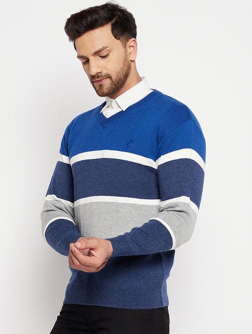 men long sleeves striped pullover - 21676920 - Very Small Image - 1