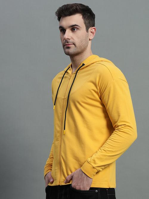 men solid long sleeve hooded sweatshirt - 21676957 - Very Small Image - 1