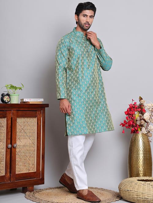 men self design kurta pyjama ethnic wear set - 21676969 - Very Small Image - 1