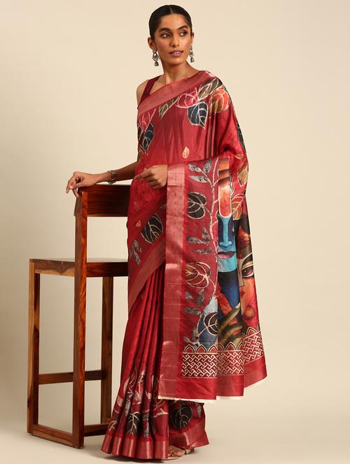 women printed casual wear saree with blouse - 21677186 - Very Small Image - 1