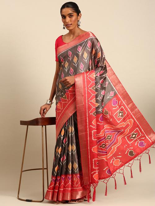 women printed casual wear saree with blouse - 21677196 - Very Small Image - 1