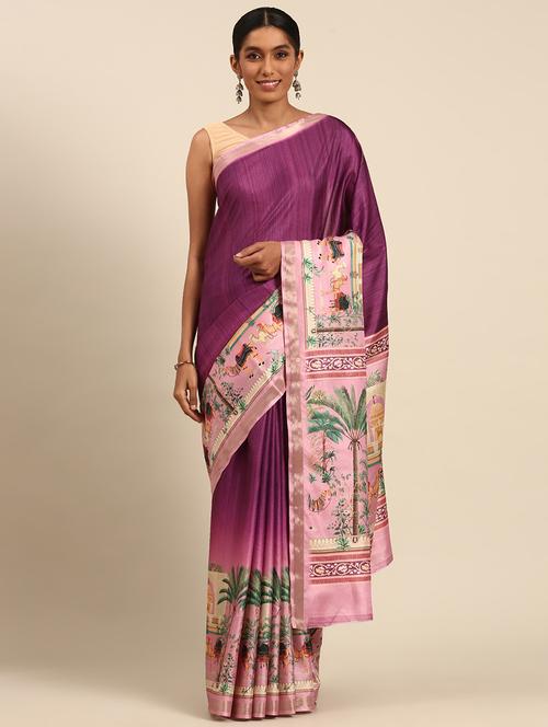 women printed casual wear saree with blouse - 21677204 - Very Small Image - 1