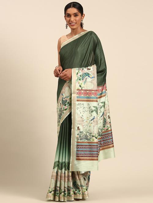 women printed casual wear saree with blouse - 21677216 - Very Small Image - 1