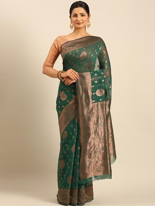 women self design banarasi saree with blouse - 21677308 - Very Small Image - 1
