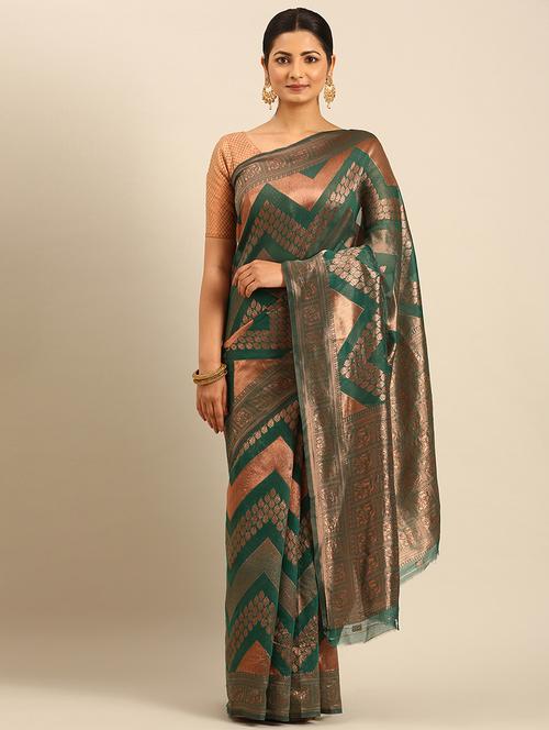 women self design banarasi saree with blouse - 21677334 - Very Small Image - 1