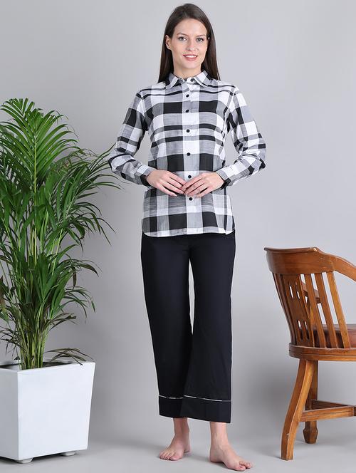 women checkered nightwear pyjama set - 21677814 - Very Small Image - 1