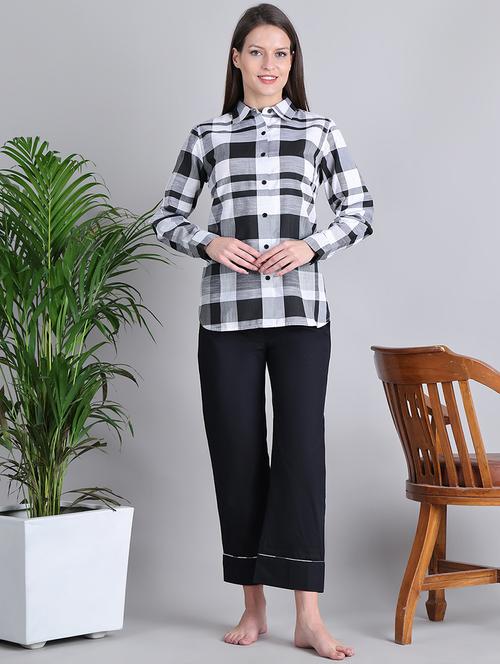 women checkered nightwear pyjama set - 21677820 - Very Small Image - 1