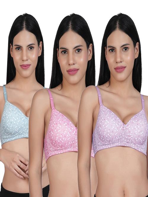 women pack of 3 printed bra - 21677850 - Very Small Image - 1