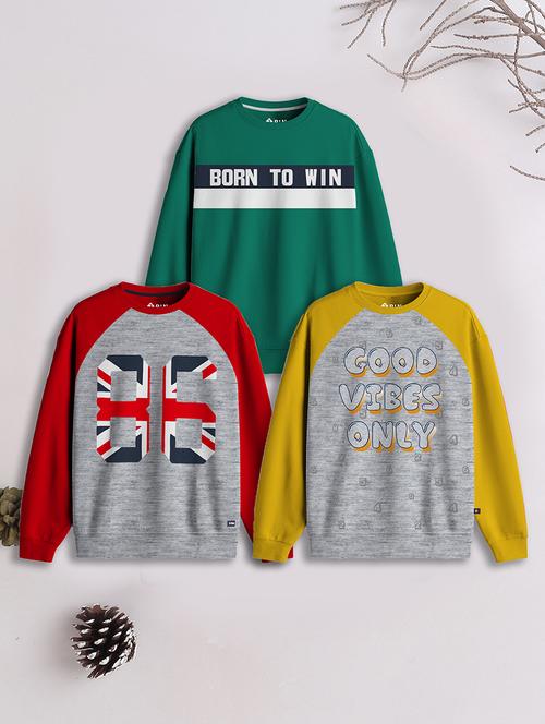 kids pack of 3 printed sweatshirts - 21678209 - Very Small Image - 1