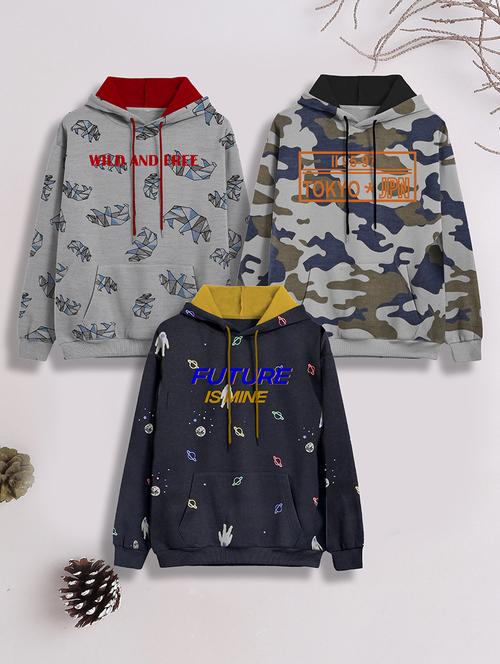kids pack of 3 printed sweatshirts - 21678210 - Very Small Image - 1