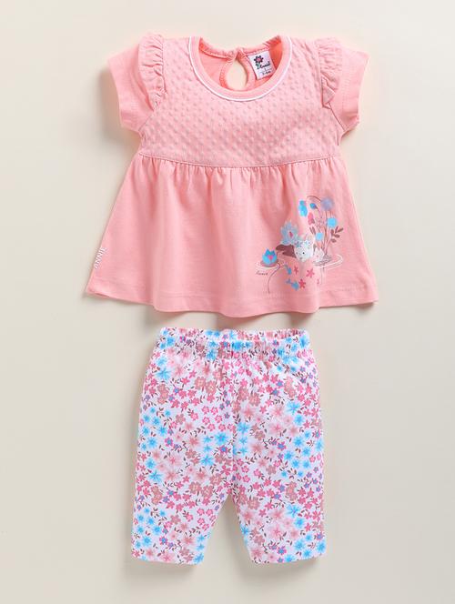 girls floral printed top and bottom set - 21678565 - Very Small Image - 1