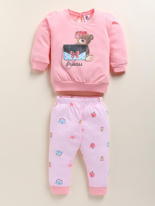 girls floral printed top and bottom set - 21678579 - Very Small Image - 1