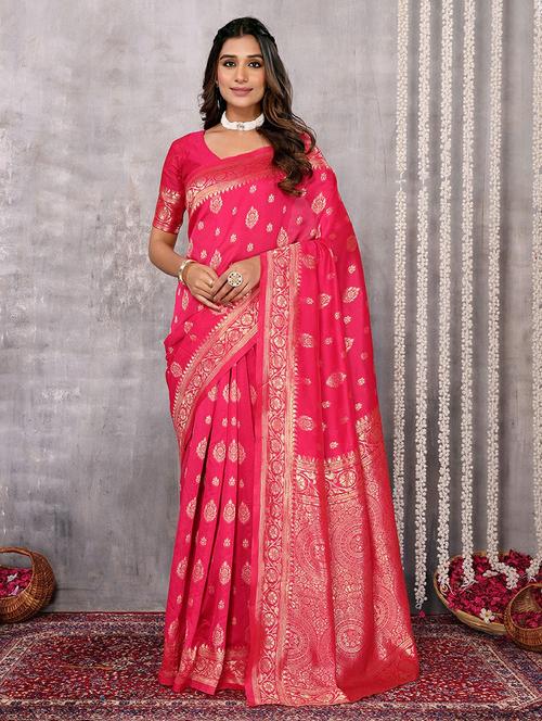 women self design banarasi saree with blouse - 21678826 - Very Small Image - 1