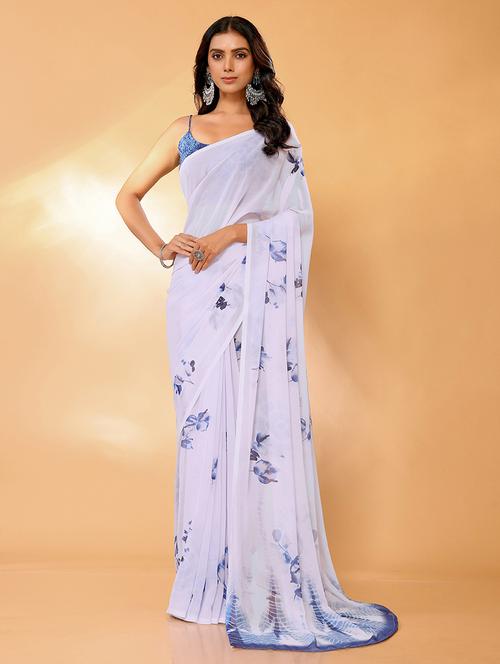 women floral printed saree with blouse - 21678848 - Very Small Image - 1