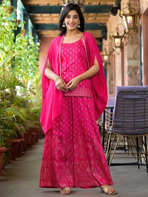women pink foil print fusion set - 21679151 - Very Small Image - 1