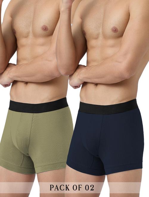 men solid low rise trunks combo - 21680105 - Very Small Image - 1