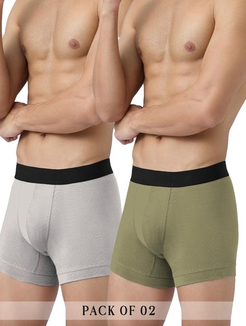 men solid low rise trunks combo - 21680112 - Very Small Image - 1