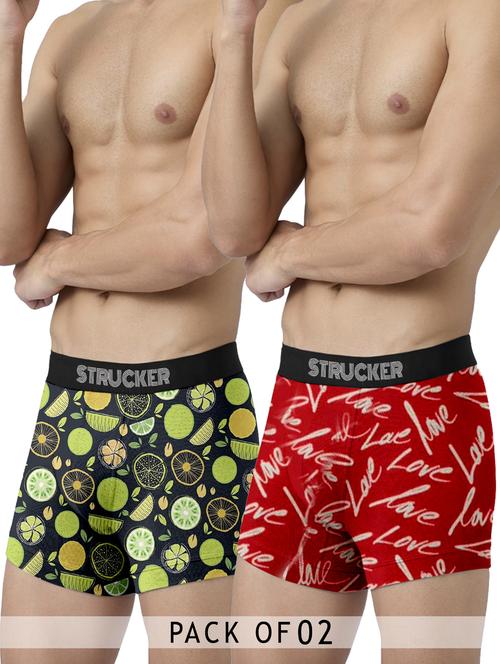 men printed low rise trunks combo - 21680128 - Very Small Image - 1